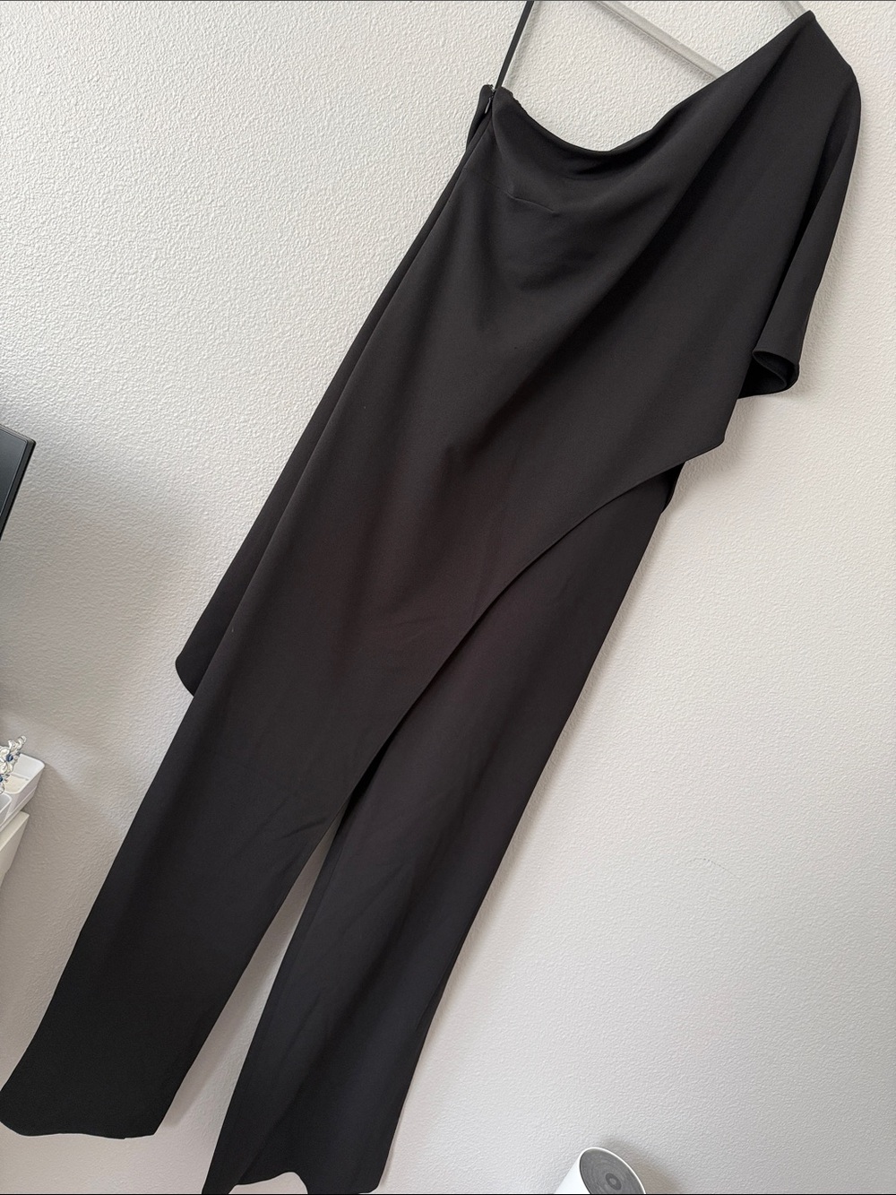 Lauren Ralph Lauren Black One-Shoulder Wide-Leg Jumpsuit